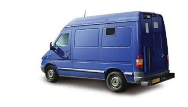 Armored money transport vehicle