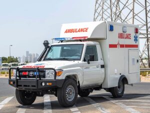 سيارة إسعاف تويوتا لاند كروزر LC79 صندوقية – مُصنِّع سيارات الإسعاف في المنطقة الحرة جبل علي، دبي، الإمارات العربية المتحدة – Infinity Chassis Units (ICU Otomotiv)